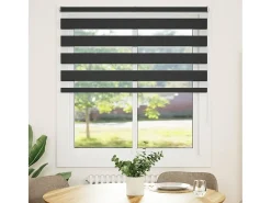 Estor cebra negro 120x150 cm ancho tela 115,9 cm poliéster