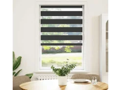 Estor cebra negro 75x100 cm ancho tela 70,9 cm poliéster