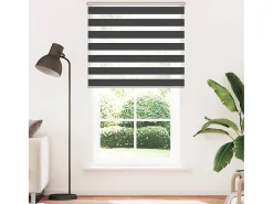 Estor cebra negro 125x200 cm ancho tejido 120,9 cm poliéster