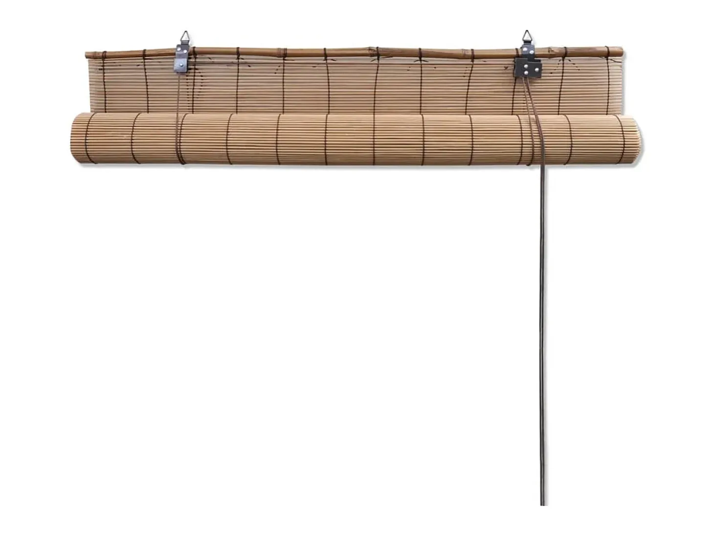 Estor enrollable de bambú marrón 80x160 cm