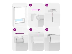 Estor enrollable de ducha con casete de tela ancho 76 cm