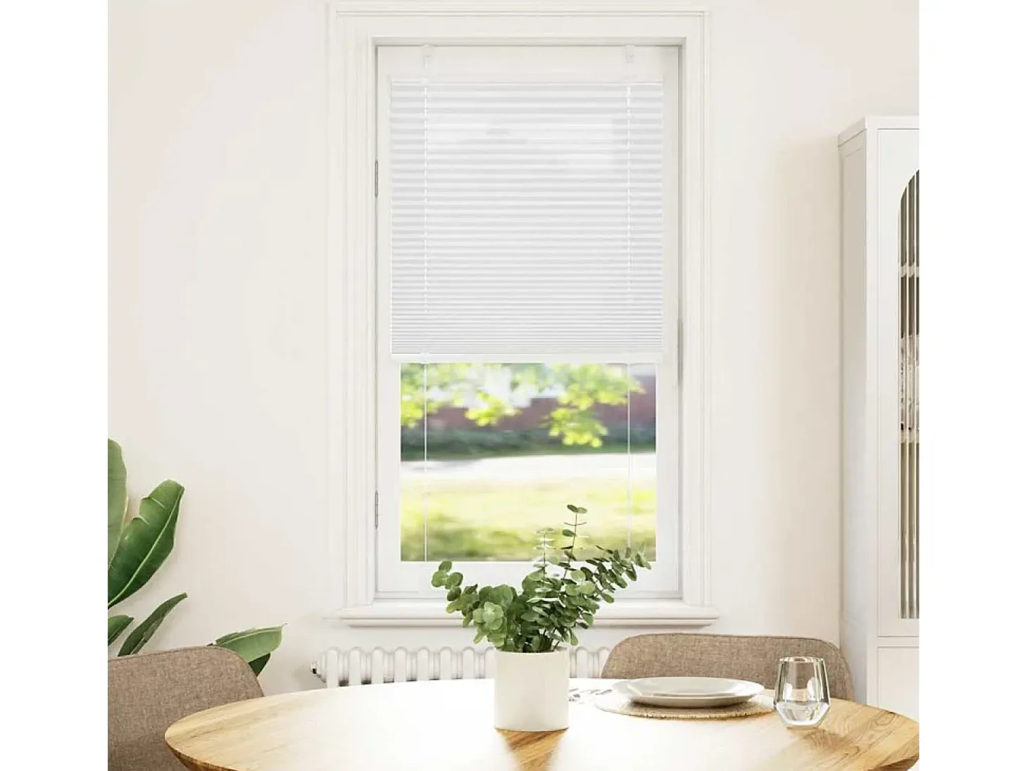 Estor plisado blanco 65x100 cm ancho tela 64,4 cm poliéster