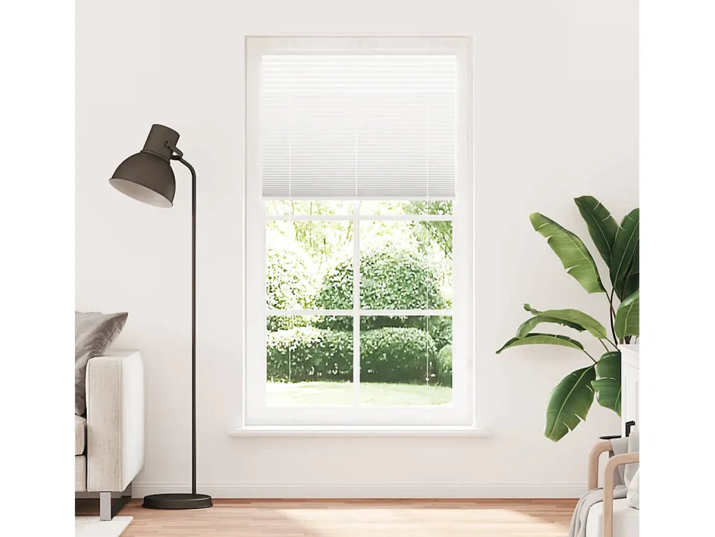Estor plisado blanco 105x200cm ancho tela 104,4cm poliéster