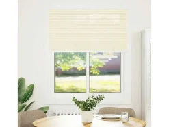 Estor plisado color crema 105x150cm ancho tela 104,4cm poliéster