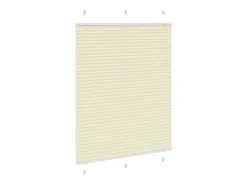 Estor plisado color crema 105x150cm ancho tela 104,4cm poliéster
