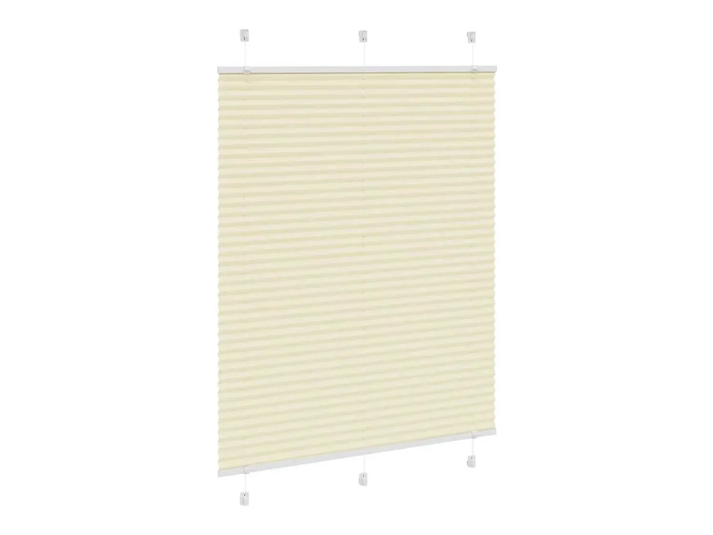 Estor plisado color crema 105x150cm ancho tela 104,4cm poliéster