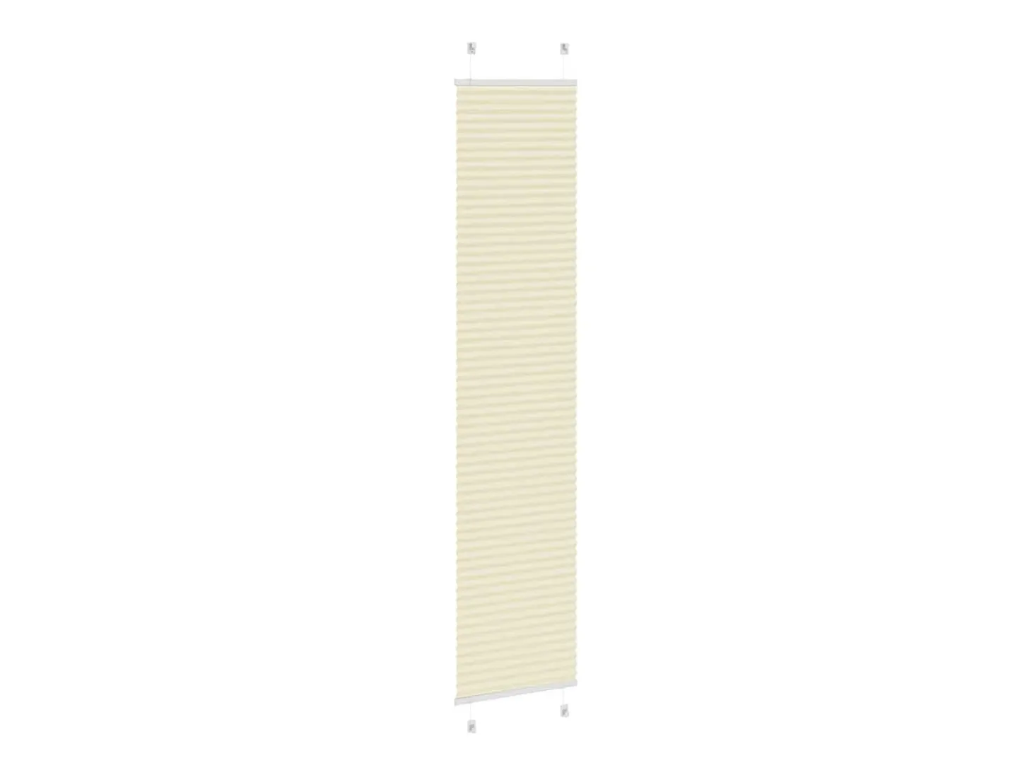 Estor plisado color crema 45x200 cm ancho tela 44,4 cm poliéster