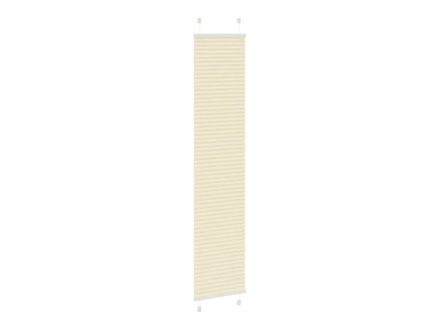 Estor plisado color crema 45x200 cm ancho tela 44,4 cm poliéster