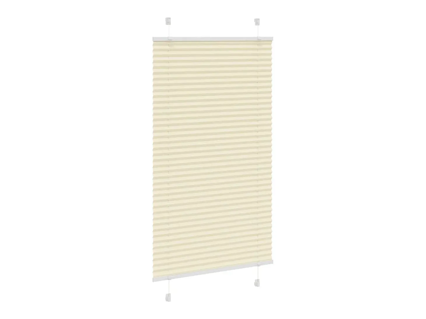 Estor plisado color crema 75x150 cm ancho tela 74,4 cm poliéster