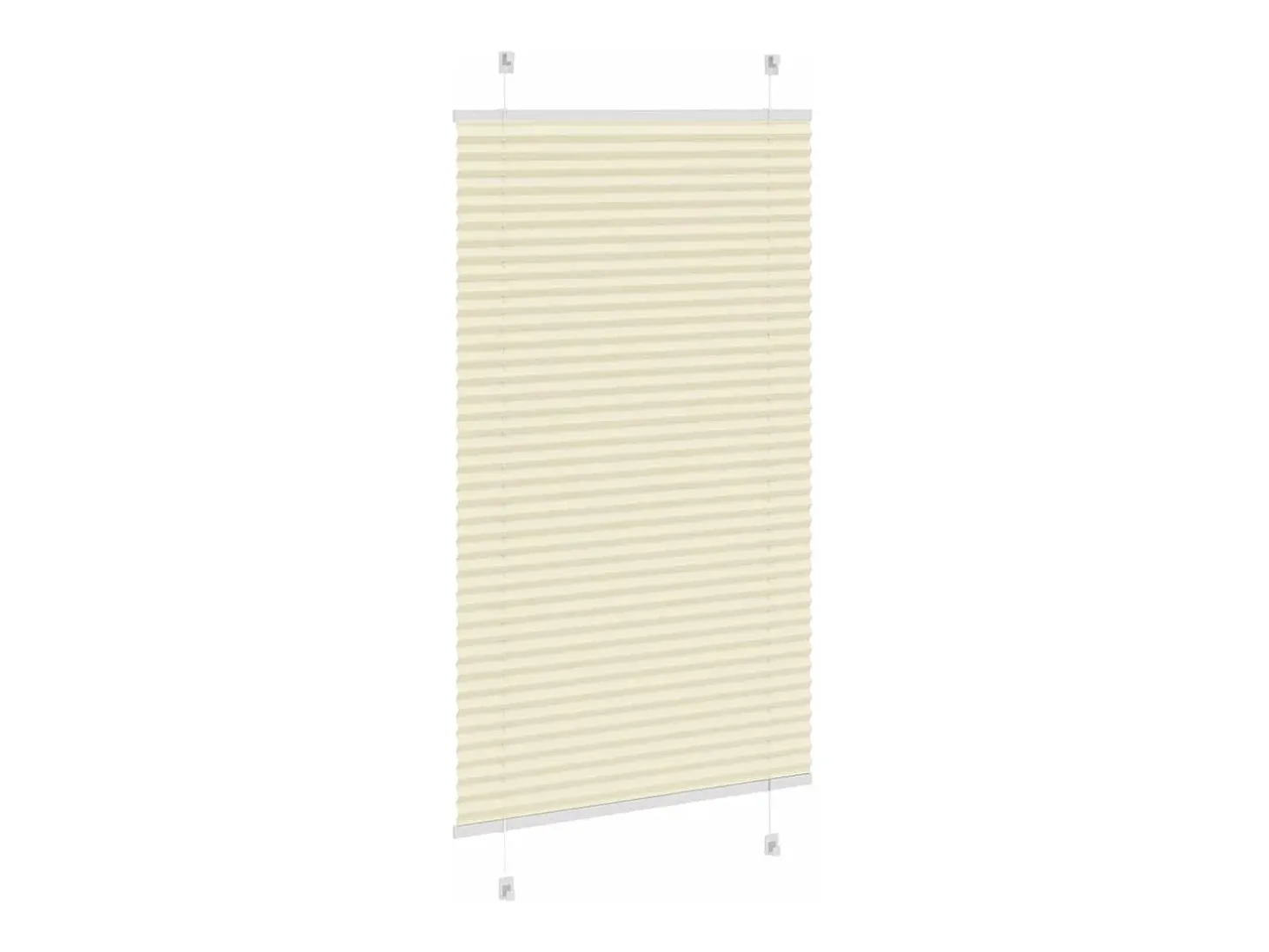 Estor plisado color crema 75x150 cm ancho tela 74,4 cm poliéster