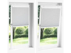 Estor plisado color crema 80x200 cm ancho tela 79,4 cm poliéster