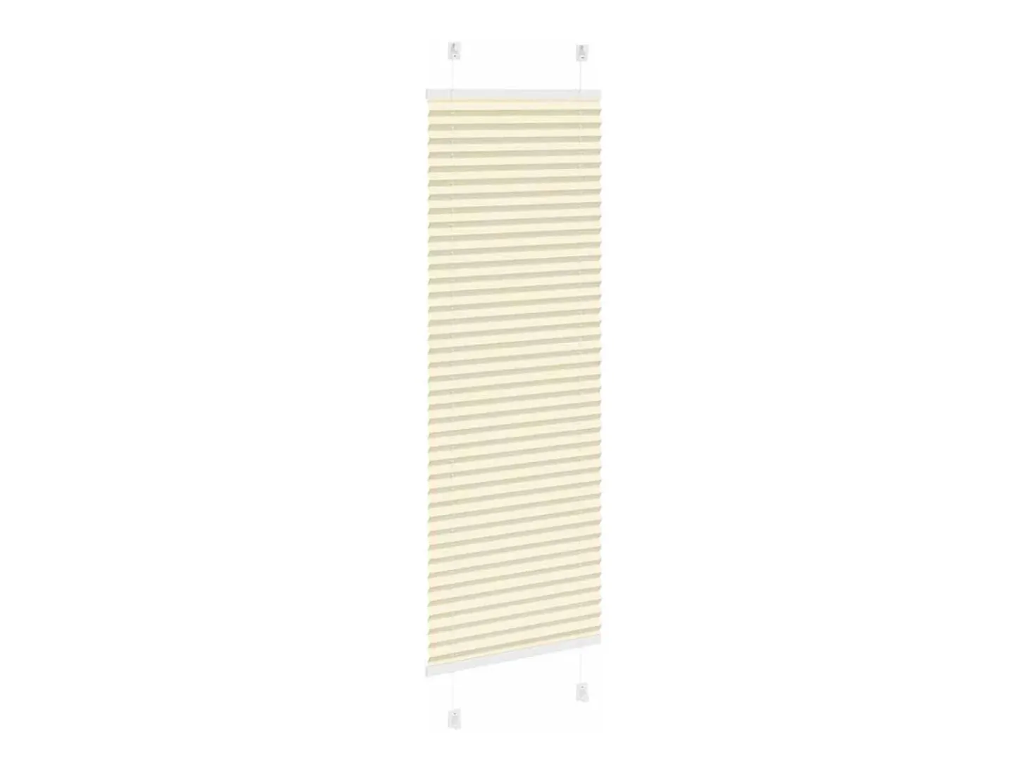 Estor plisado color crema 45x100 cm ancho tela 44,4 cm poliéster