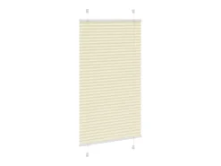 Estor plisado color crema 75x100 cm ancho tela 74,4 cm poliéster