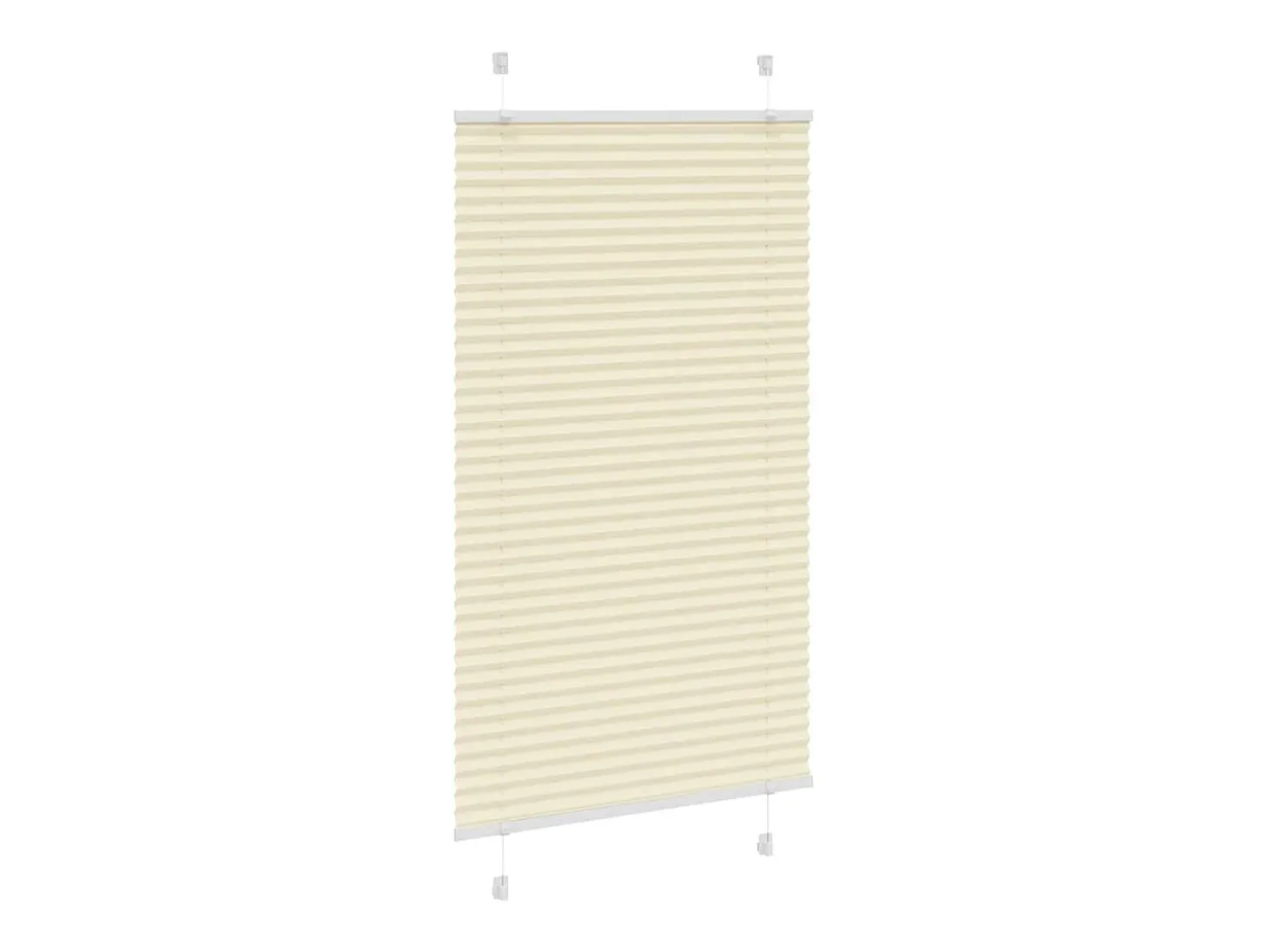 Estor plisado color crema 75x100 cm ancho tela 74,4 cm poliéster