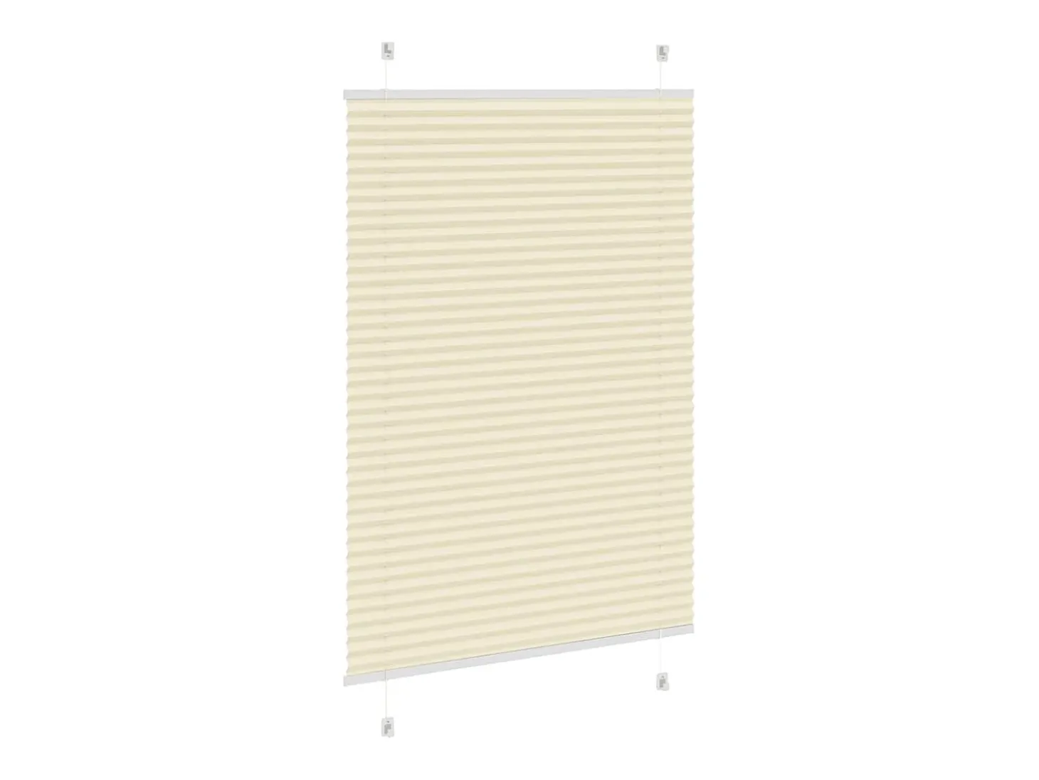 Estor plisado color crema 85x150 cm ancho tela 84,4 cm poliéster