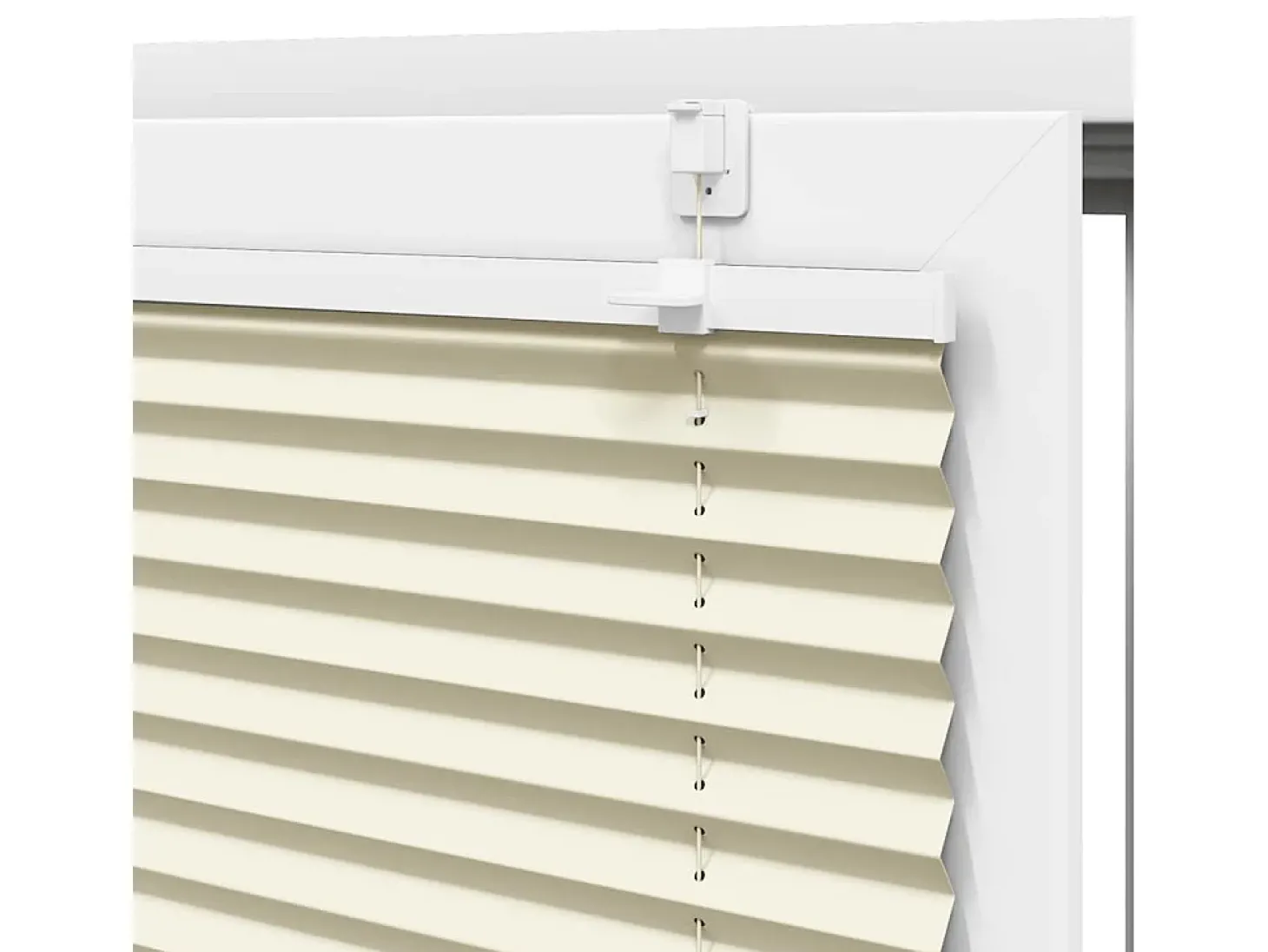 Estor plisado color crema 100x150 cm ancho tela 99,4cm poliéster
