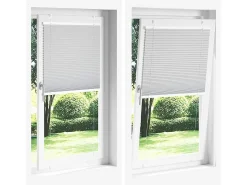 Estor plisado crema 65x100 cm ancho tela 64,4 cm poliéster