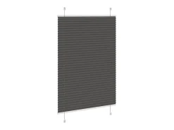 Estor plisado negro 85x100 cm ancho tela 84,4 cm poliéster