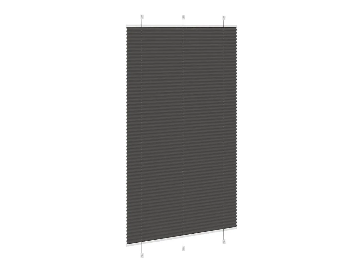 Estor plisado negro 120x200 cm ancho tela 119,4cm poliéster