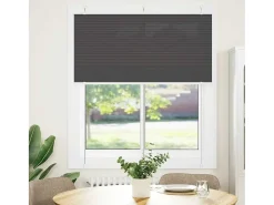 Estor plisado negro 120x150 cm ancho tela 119,4 cm poliéster