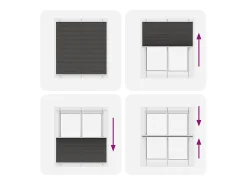 Estor plisado negro 120x150 cm ancho tela 119,4 cm poliéster
