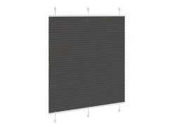 Estor plisado negro 120x150 cm ancho tela 119,4 cm poliéster