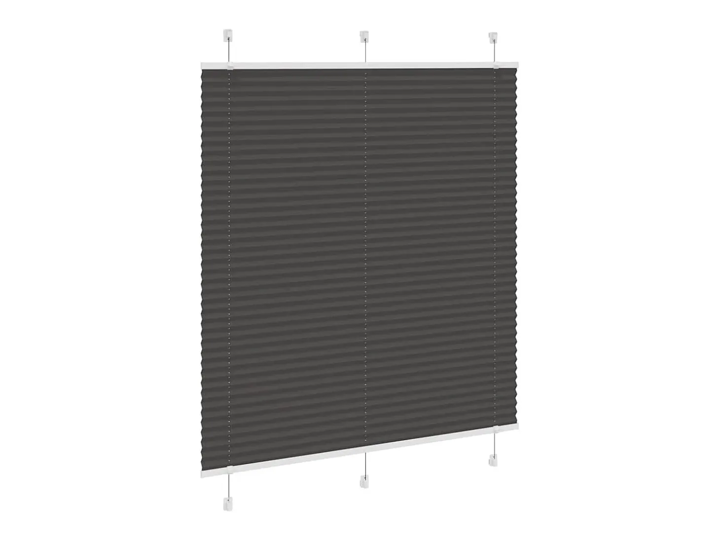 Estor plisado negro 120x150 cm ancho tela 119,4 cm poliéster
