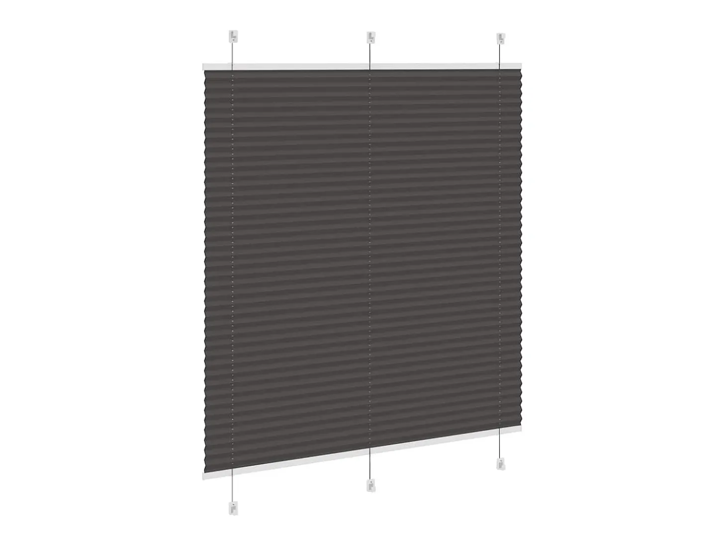 Estor plisado negro 120x150 cm ancho tela 119,4 cm poliéster