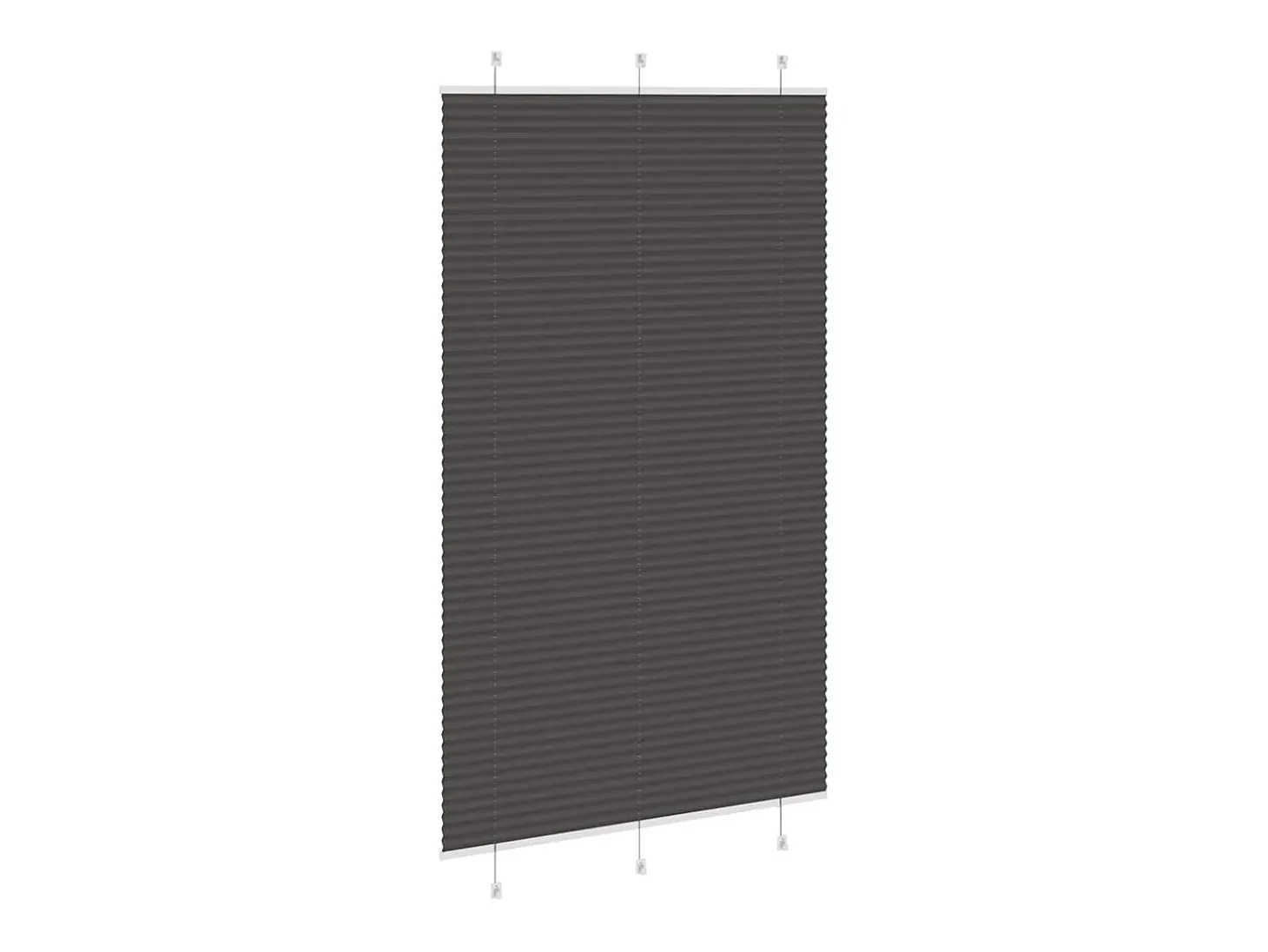 Estor plisado negro 115x200 cm ancho tela 114,4cm poliéster