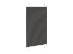 Estor plisado negro 75x150 cm ancho tela 74,4 cm poliéster