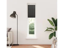 Estor plisado negro 45x200 cm ancho tela 44,4 cm poliéster
