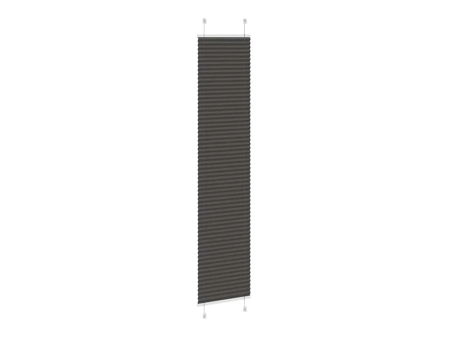 Estor plisado negro 50x200 cm ancho tela 49,4 cm poliéster