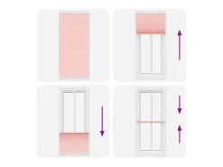 Estor plisado rosa 85x200 cm ancho tela 84,4 cm poliéster