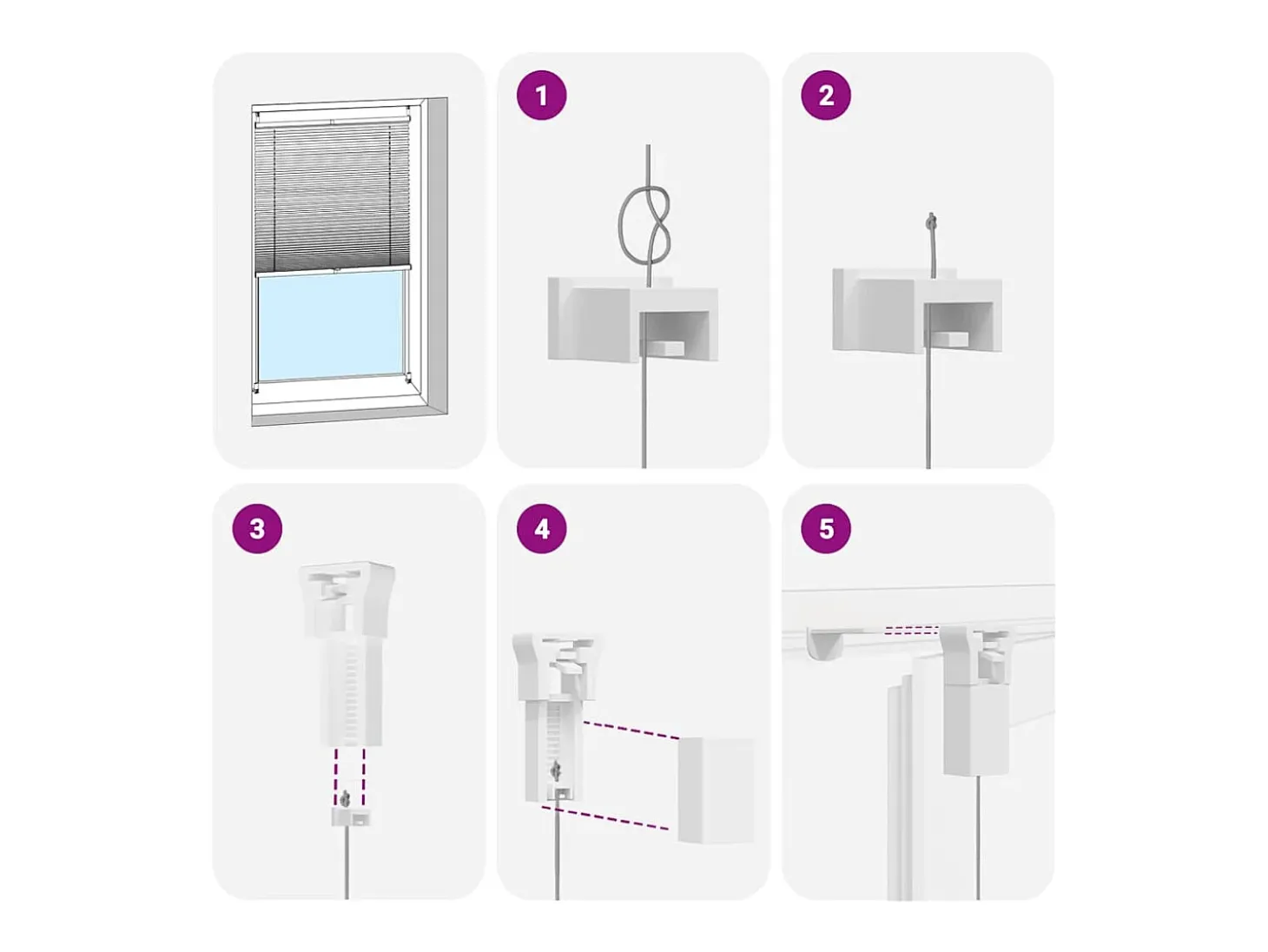 Estor plisado 100x125 cm Blanco