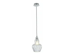 Eustoma Lámpara Colgante Techo Dome Níquel, 1 Luz, E14