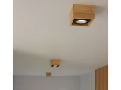 Faretti da incasso rettangolari gemellati a incasso in legno naturale GU10 Downlights Rectangulares Doble Superficie Empotrado Madera Natural GU10