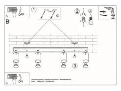 Faretto Barre Incasso 4 Luci Bianco GU10 Barras de foco Flush 4 Light White GU10