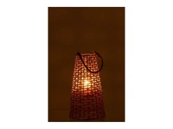 Farol de mimbre beige 30x30x55 cm