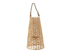 Farol de mimbre beige 30x30x55 cm
