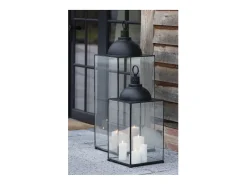 Farol metal negro 41x41x121cm