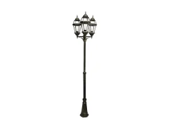Farola 3 Luces Para Exterior Aluminio En Negro Becrux Regulable