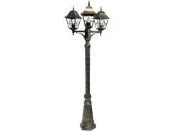 Farola De 3 Luces Para Jardin Bootes En Aluminio Color Negro
