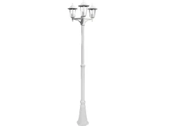 Farola De Tres Luces Blanca, En Aluminio Modelo Auriga