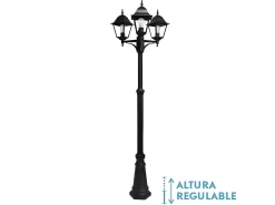 Farola Exterior Aluminio En Negro Modelo Spica 3 Luces
