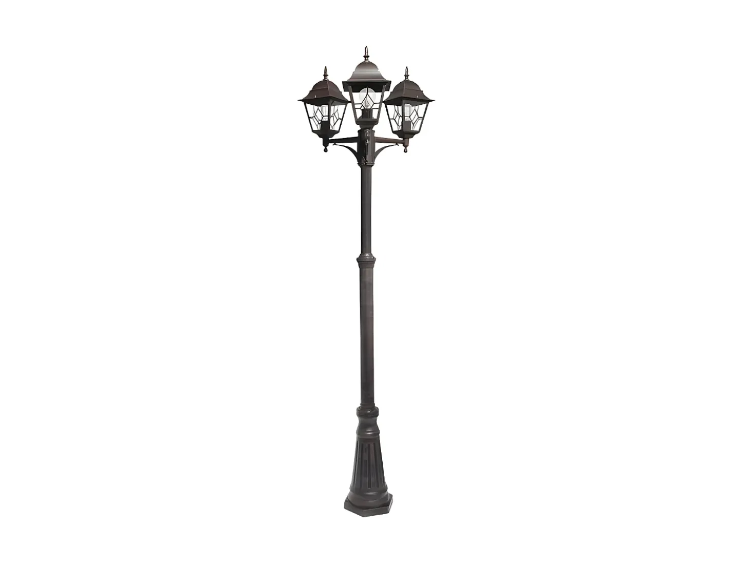 Farola Marron Para Jardin Bootes En Aluminio, De 3 Luces
