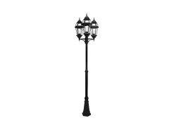 Farola Para Jardin De Aluminio Becrux Acabado Negro Ip44