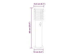 Farolas y sensores para exterior 3 piezas acero inoxidable negro 02_0042574
