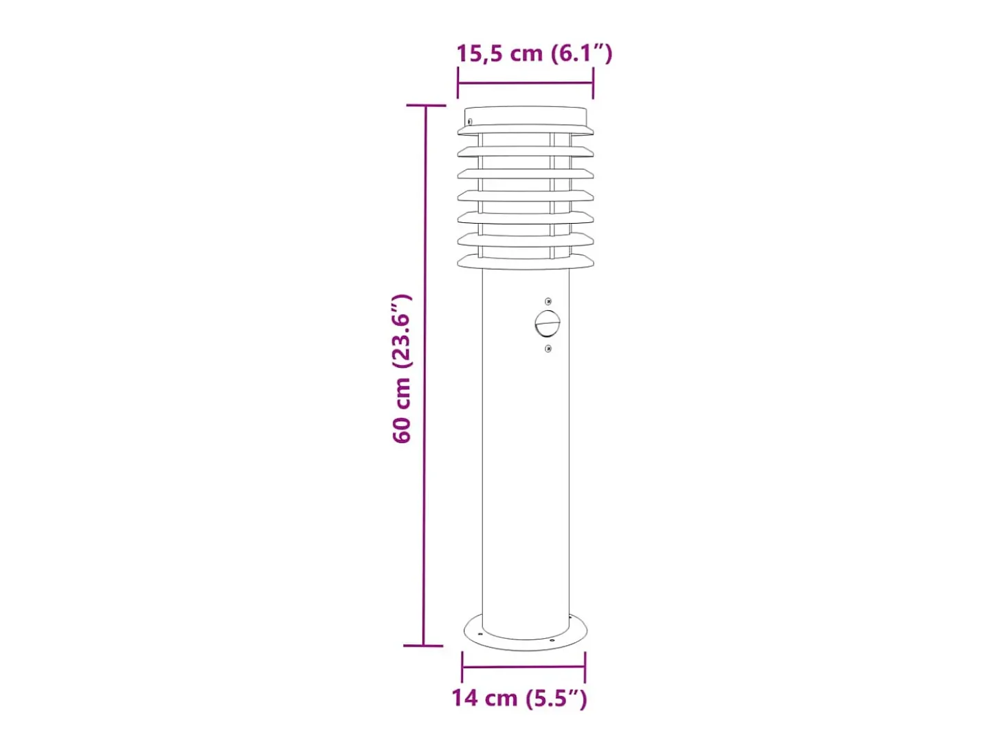 Farolas y sensores para exterior 3 piezas acero inoxidable negro 02_0042574