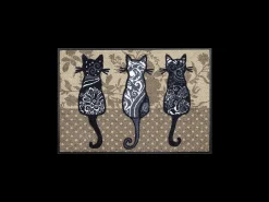 Felpudo 50x75 tejido estampado animales KATBANDE marrón