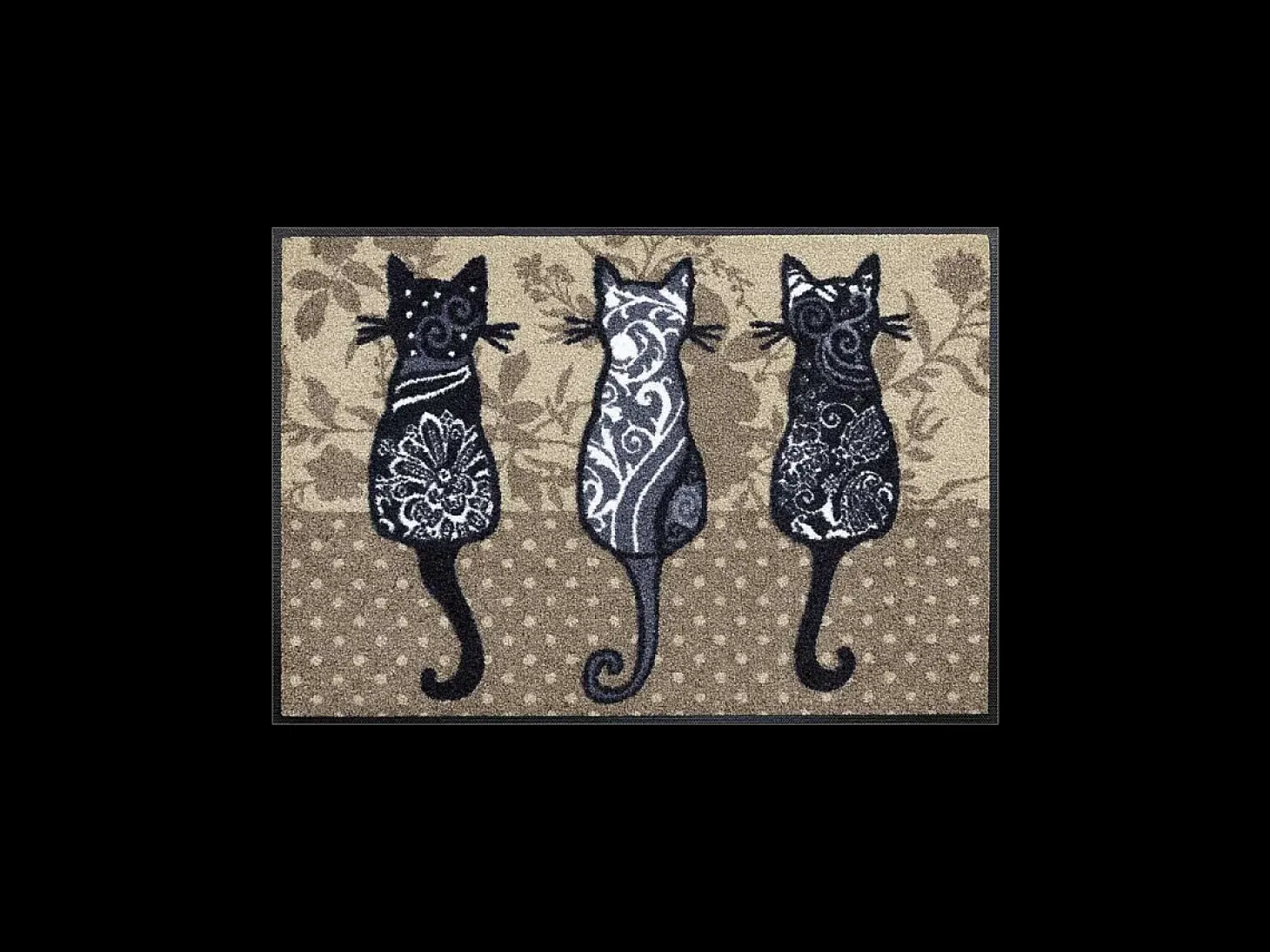 Felpudo 50x75 tejido estampado animales KATBANDE marrón